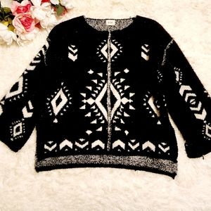 Bibi Women's Oversized Soft Aztec Pattern Sweater